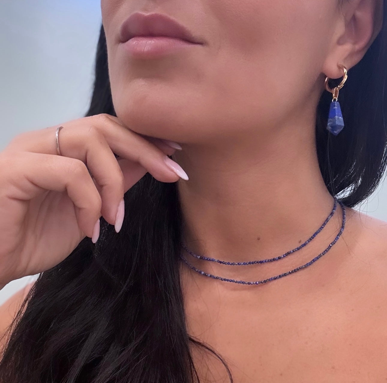 Collier pierres fines: Lapis lazuli