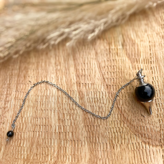 Pendule sphère Obsidienne noire