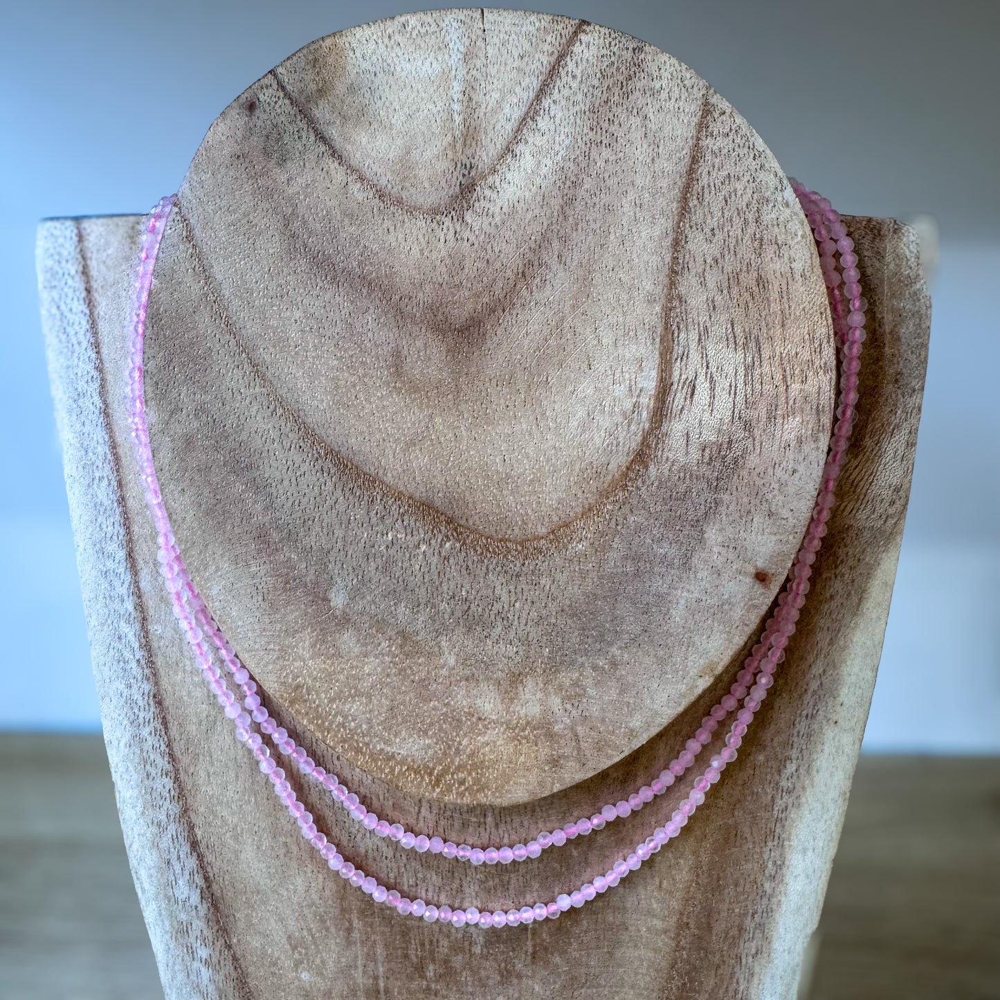 Collier pierres fines: Quartz rose