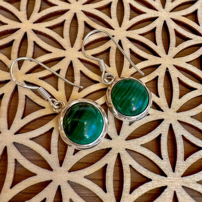 Boucles Malachite en Argent